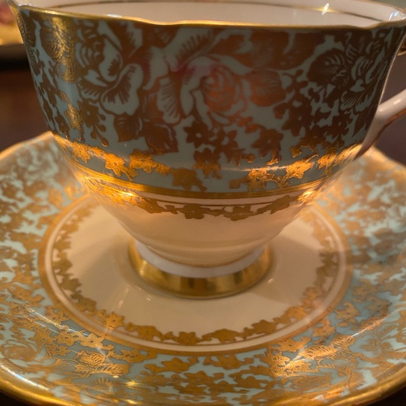 Royal Stanford vintage tea cup and saucer. Gold and eau de Nile - Picture 2 of 3
